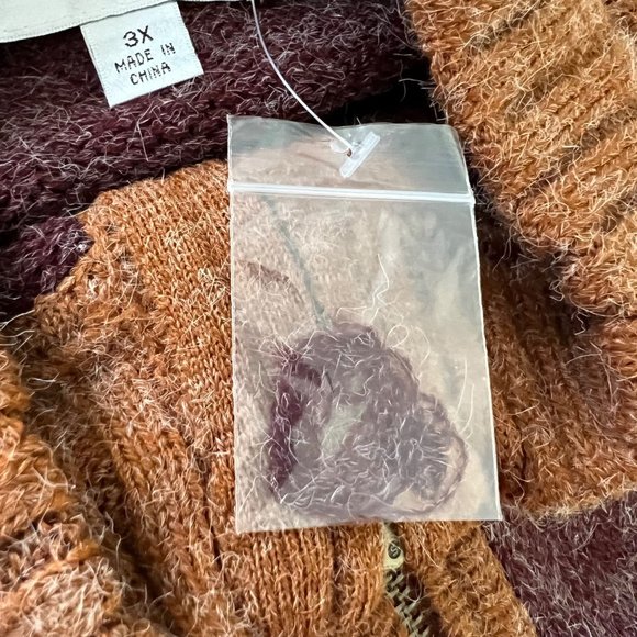 Linea Leisure by Louis Dell Olio Wine Brown Double Zip Long Cardigan size 3X - Picture 14 of 16